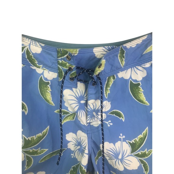 Patagonia Women Board Short Swim trunks Blue White Green Floral Drawstring 5 / S - Picture 4 of 13